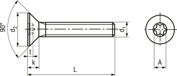 Šroub zápustná hlava TORX M5x10 zinkovaný 8.8 - Image 4